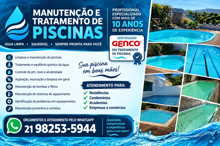 MANUTENÇÃO GERAL E TRATAMENTO DE PISCINAS