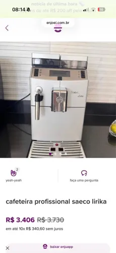 Cafeteira Saeco Lirika (Capuccino e Café)