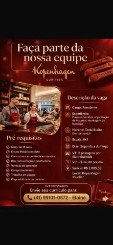 Vendedor, não tendo experiencia necessariamente