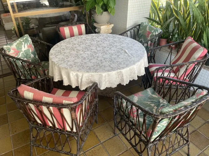 Conjunto de 6 cadeiras rattan/vime