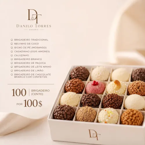 Brigadeiros para Festas e Eventos (Cento Tradicional e Gourmet)