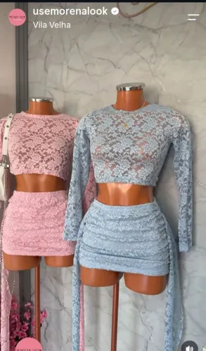 Vendo um conjunto novo na cor azul de renda