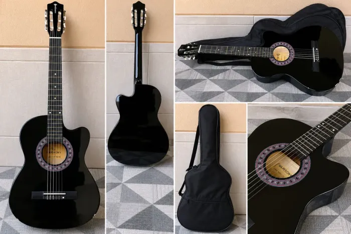? Violão Harmony Preto + Capa + Palhetas - Excelente Estado - R$ 380
