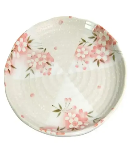 Prato Redondo de Porcelana Japonesa Sakura Rain - 21cm