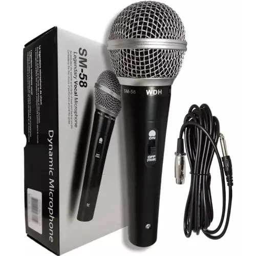 Microfone Profissional Sm58 Com Cabo 5 Metros