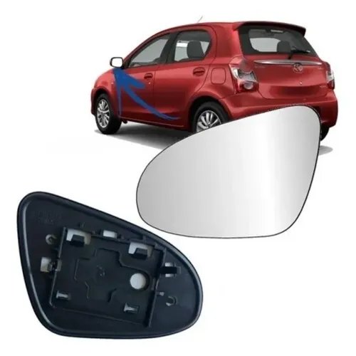 Lente Retrovisor Toyota Etios 2014 à 2021 - L Esquerdo - Lente C/ Placa - Metagal