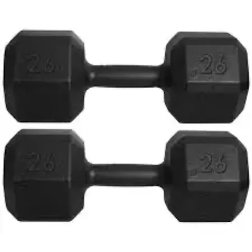 Halter Sextavado Pintado Par 26kg Ferro Fundido Musculação
