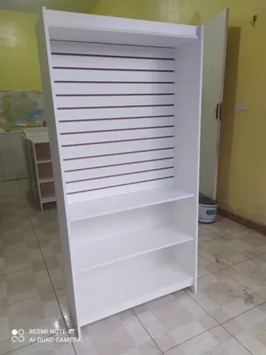 Estante canaletada c/ 2 prateleiras branca MDF