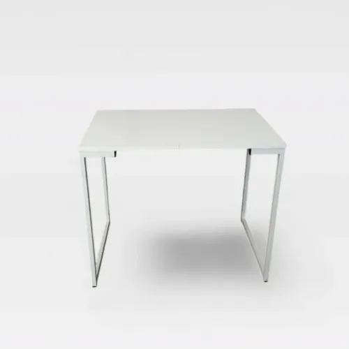 Mesa Escrivaninha pequena em tampo e aço Branco