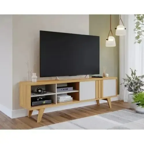 Rack Parati com Porta de Correr estilo Retro Bancada em MDF (Produto Novo)