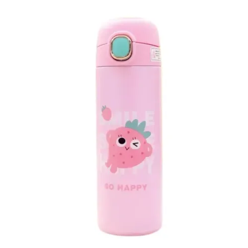 Garrafa Térmica Infantil Vacuum Cup - Aço Inoxidável - Cor Rosa