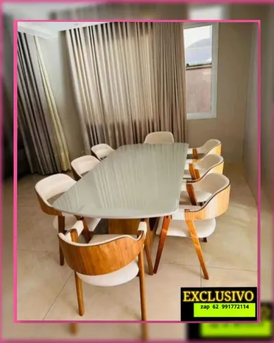 Mesa de jantar 8 e 10 cadeiras MADEIRA MACIÇA EXCLUSIVIDADE LIMITADA 