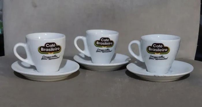 Xícaras cafezinho do Café Brasileiro