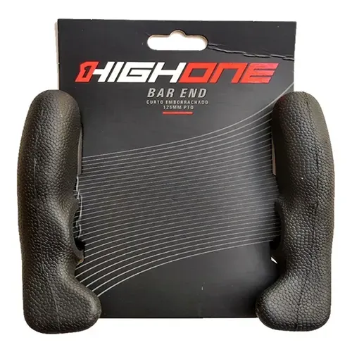 Bar end emborrachado 126mm High One preto - PAR