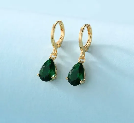 Brinco gota d'água Verde