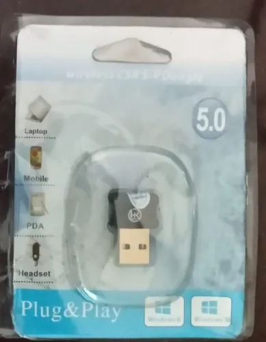 Adaptador Bluetooth USB V5.0 Ideal para computadores Desktop e Notebook.