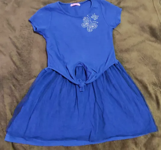 Vestido Infantil Azul com tule