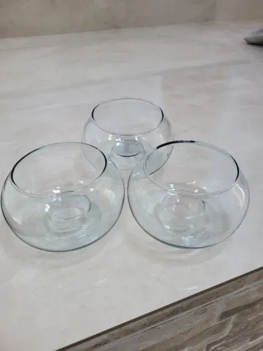 3 Vasos Decorativos de Vidro Transparente