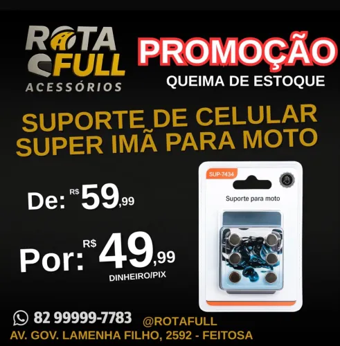 Suporte 6 imã para moto