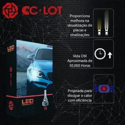  Lâmpada Ultraled 10000 Lumens 6000k com canceller HB3 9005 Cc-lot 10000 Lumens 6000k 