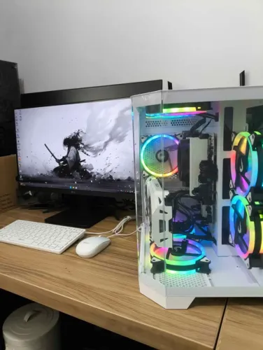 Pc Gamer COMPLETO RYZEN 5 5500 ,16GB , SSD , HD, GTX 1060 6GB , gabinete Aquário Angulo