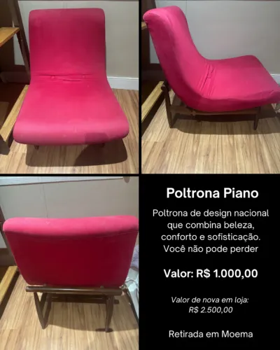 Poltrona Piano, Poltrona de design nacional que combina beleza, conforto e sofisticação.