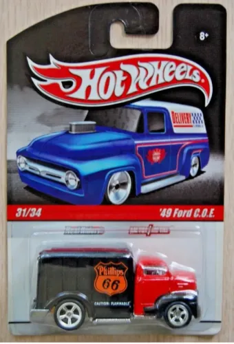 49 Ford Coe Phillips Preto Delivery Hot Wheels 1/64