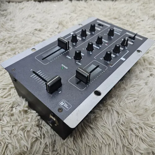 Mixer Gemini PSX 121 - 2 Canais + Entrada de Microfone - Toca Disco ou Linha - CrossFader 