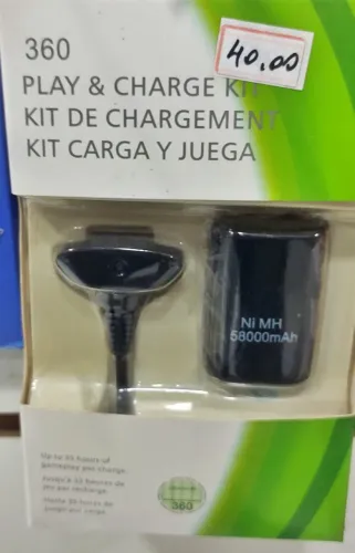 Kit 1 Bateria P/ Controle Xbox 360 + 1 Cabo Carregador