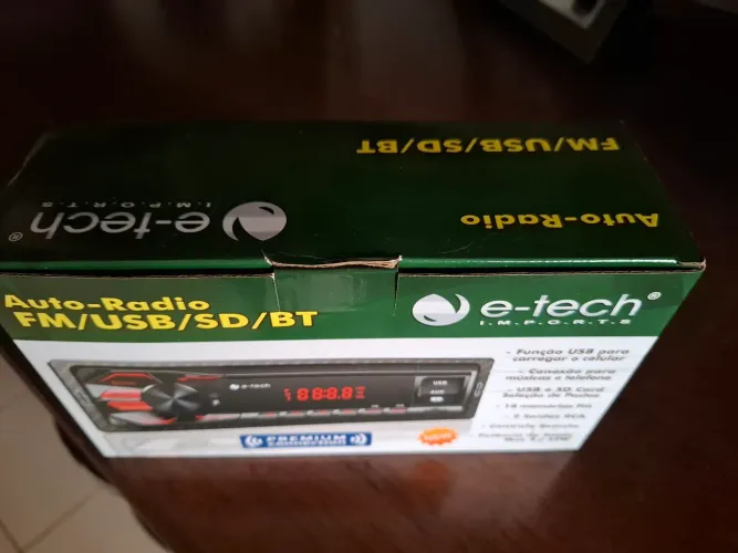 Auto-Rádio E-Tech FM/USB/SD/BT