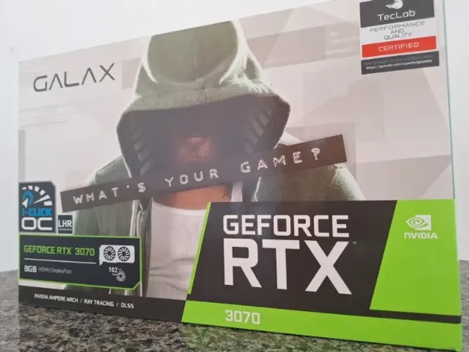 Placa de Vídeo RTX 3070 1-Click OC Galax 8GB GDDR6