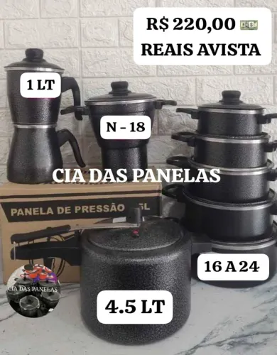 Conjunto de Panelas Cia Das Panelas