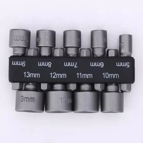 9 Pçs / Set 5mm-13mm Hex Soquete Manga Bicos Porca Driver - COD 1161