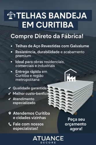 TELHAS BANDEJA EM CURITIBA Compre Direto da Fábrica!