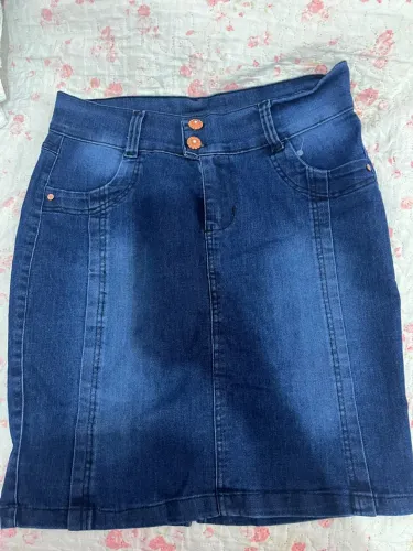 Saia jeans evangélica lavagem escura