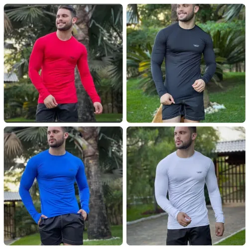 Camiseta de manga comprida para treino - 4 cores!