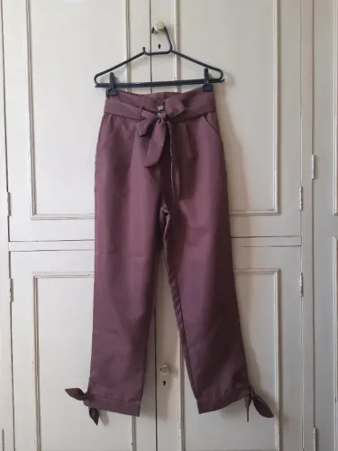 Calça alfaiataria feminina marrom moda social casual tamanho 38