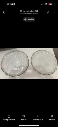 Pratos com desenhos alto relevo TAM G