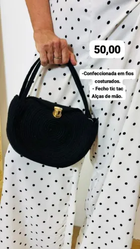 Bolsa de Mão Preta Artesanal
