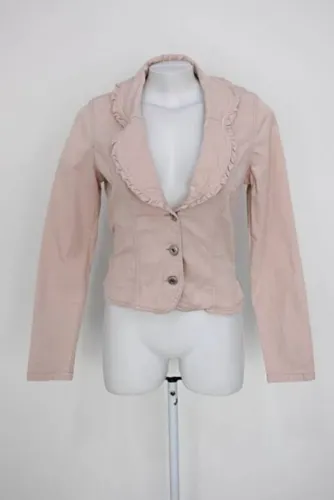 Blazer Rosa Romântico com Babados - Super Feminino