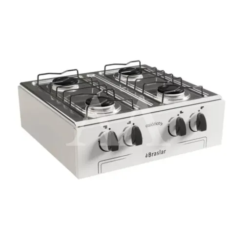 Fogão Cooktop 4 Bocas Braslar Asiático Em aço Inox - EXCELENTE QUALIDADE