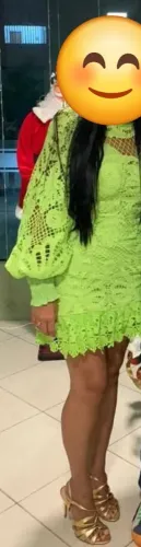 Vestido em Gripir verde limão M