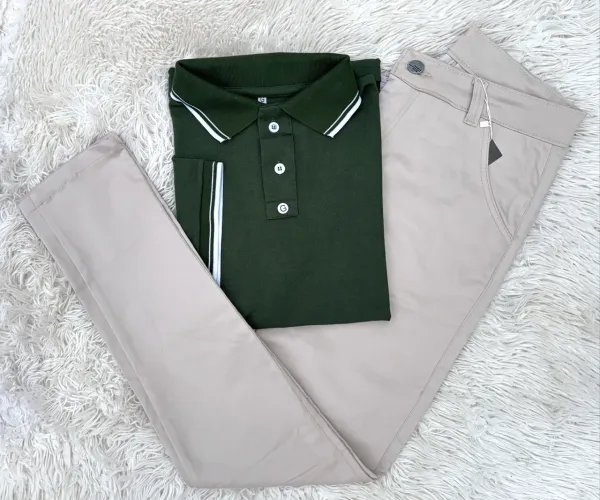 Kit Camisa Polo e Calça Sarja