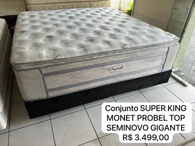 Cama Conjunto Super King Monet Probel Top Seminovo Gigante