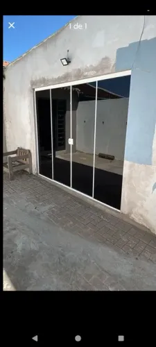 Porta de vidro temperado para jardim