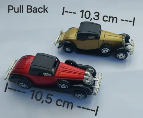 2 MINIATURAS ANTIGAS MARCA PULL BACK C/ FRICÇÃO NAS RODAS TRASEIRAS MADE IN HONG KONG