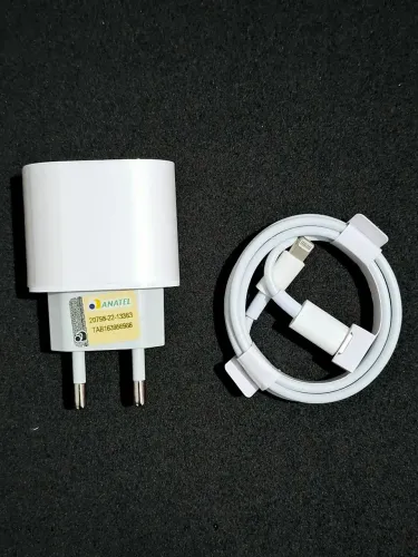 Carregador Turbo 25W para iPhone (Fonte + Cabo) - Novo Homologado Anatel
