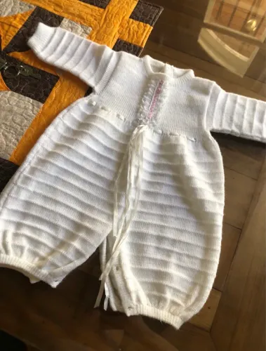 Macacão de tricot bebê menina
