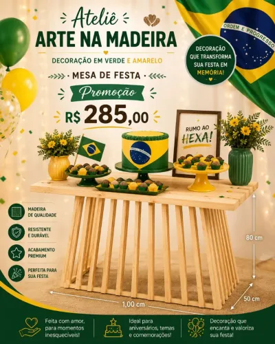 Mesa dobrável de festa