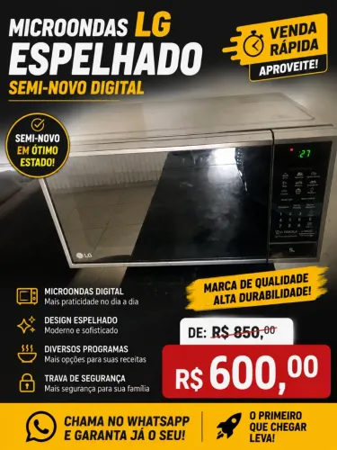 Micro-ondas LG 30L Espelhado Limpa Fácil 220V